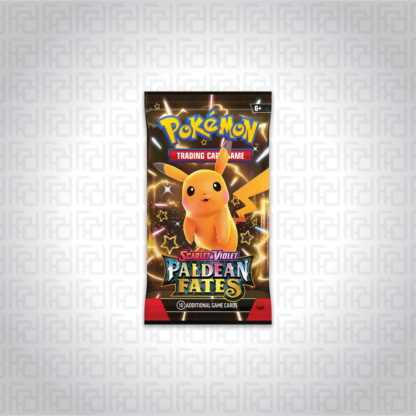 Pokemon Trading Card Game booster pack of Scarlet & Violet—Paldean Fates expansion.