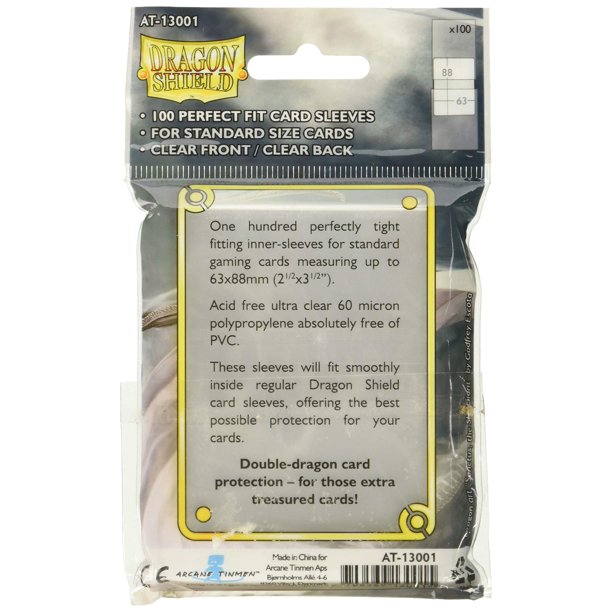 Arcane Tinmen Sleeves: Dragon Shield Perfect Fit Topload Sleeves - Clear (100)